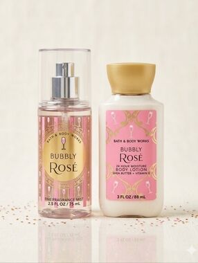 Bath & Body Works Bubbly Rosé Fragrance Mist & Lotion - Pink & Gold